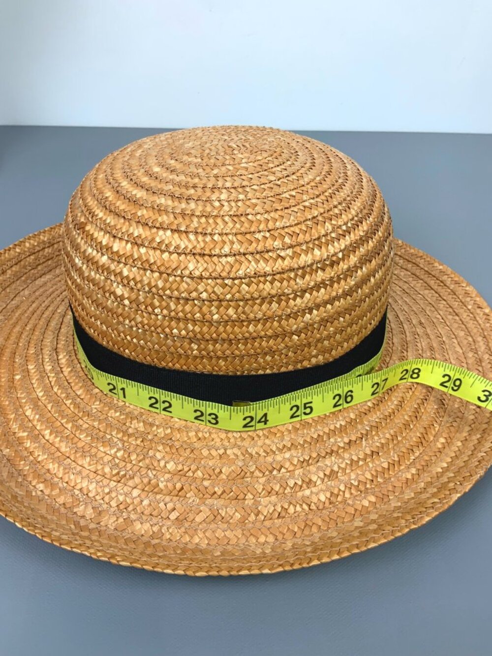 Natural Straw Sun Summer Hat by Filippo Catarzi Florence Italy Sz M - Picture 14 of 16